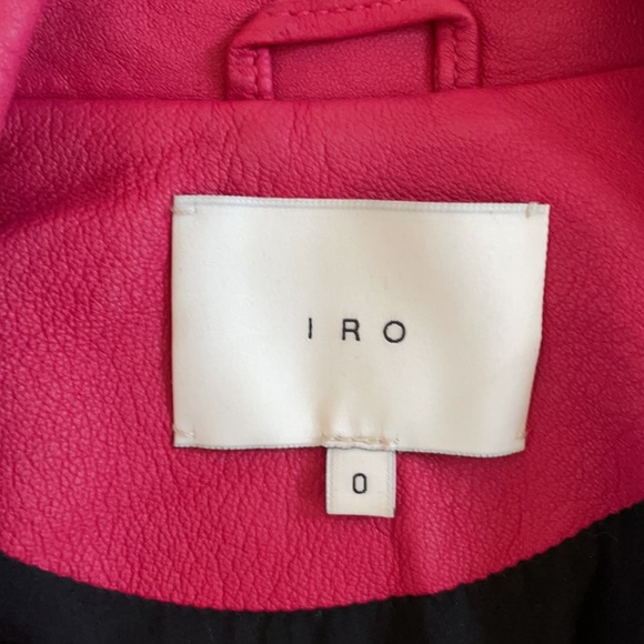 Iro Hot Pink Leather Jacket Size 0 - Picture 6 of 7